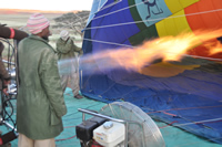 Close up of preparation for take-off.