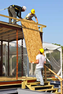 Roof left - Carlos Matute; roof right - Pablo Patino, and ground level - Astrit Maksuti