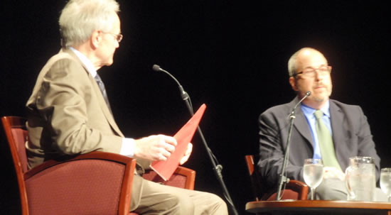 (L-R) Michael Goodwin interviews Neil Barsky 