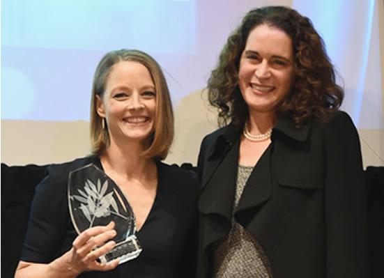 (L-R) Jodi Foster & President Debra Spar 