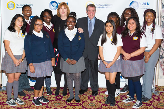 Ann & Andrew Tisch with Young Women’s Leadership Network students 